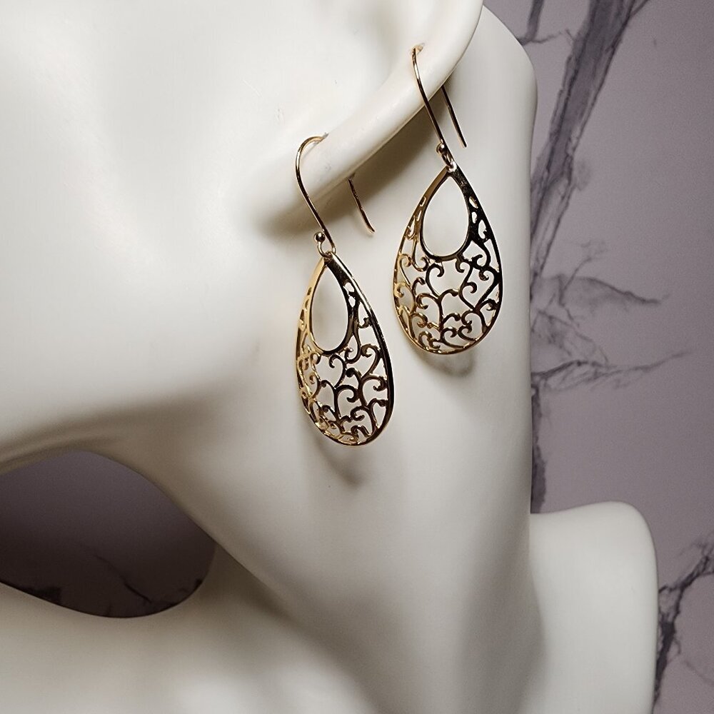 Giani Bernini 18k Over 925 Silver Filigree Teardrop Earrings